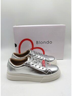 Blondo Venna Womens Waterproof Silver Leather Sneakers Size 6.5 M NEW